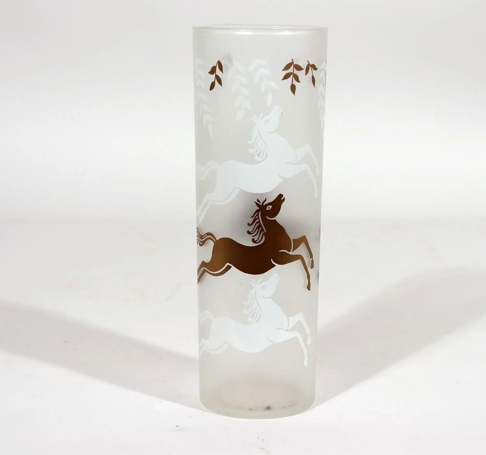 Libbey Cavalcade Galloping Horse Tom Collins Cocktail Glasses- Mid-Century Modern Glasses- Set of Tw - 8