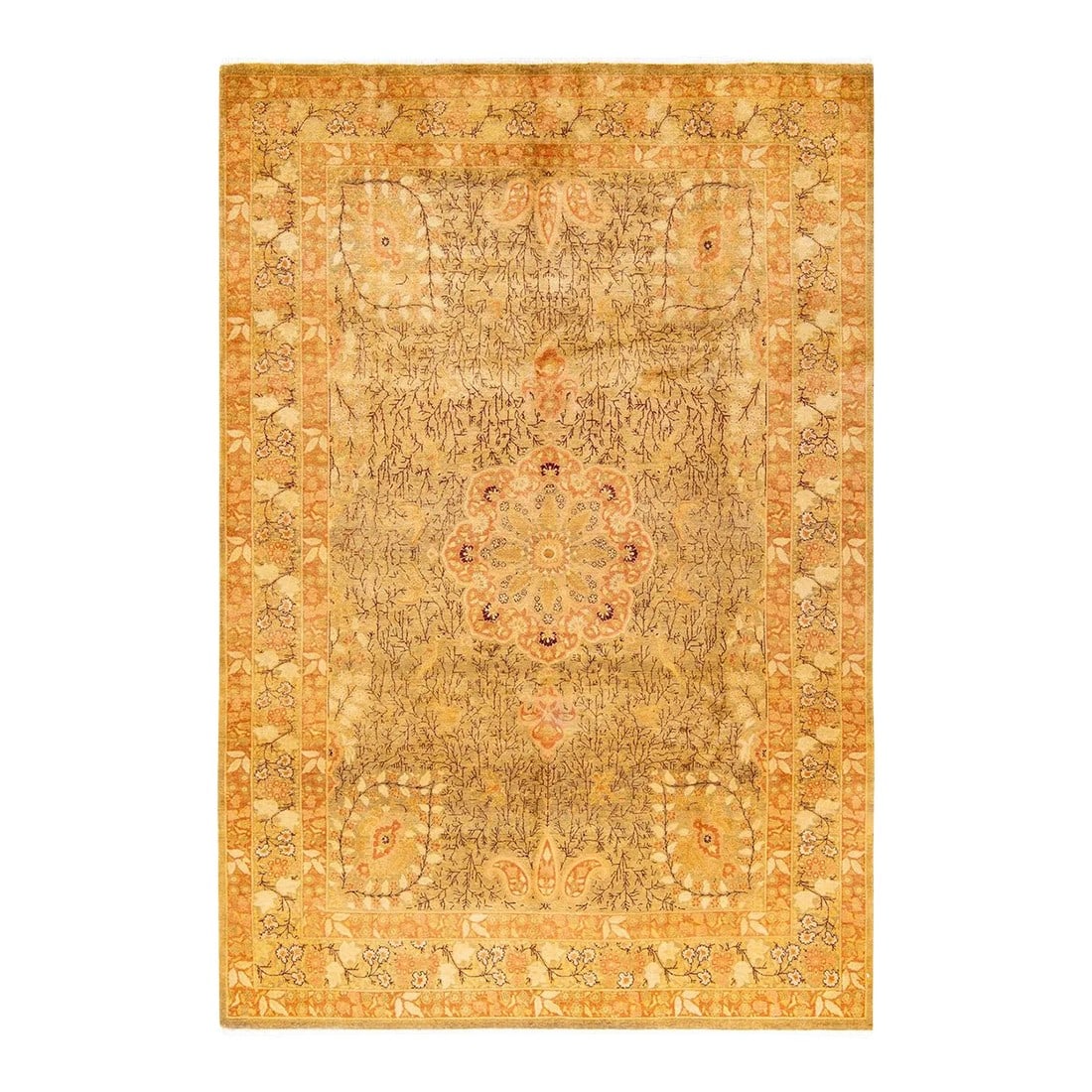Vintage Moroccan Hand Knotted Wool Area Rug, Olive - 6'1" X 9'0" (1 of 9)
