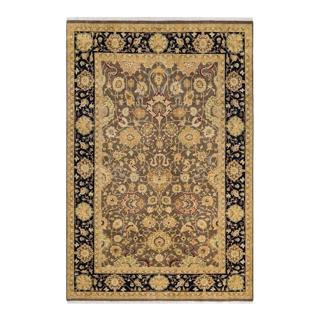 Vintage Moroccan Hand Knotted Wool Area Rug, Brown - 5'10" X 8'10": With understated palettes and allover designs, the rugs in the Mogul Collection will bring timeless sophistication to any room. Influenced by a spectrum of Turkish, Indian, and Persian designs, the