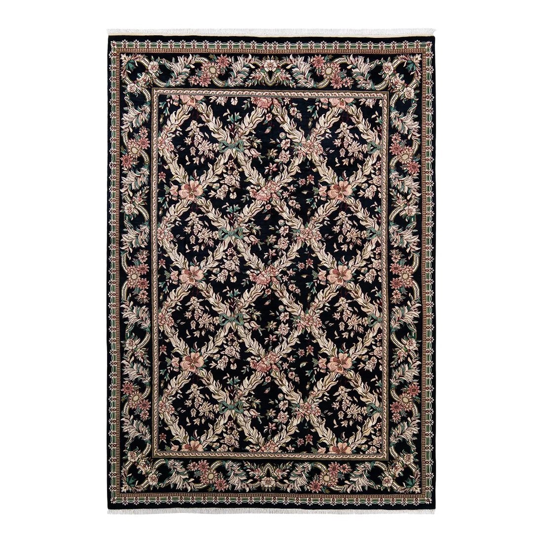 Vintage Moroccan Hand Knotted Wool Area Rug, Black - 6'2" X 8'10": With understated palettes and allover designs, the rugs in the Mogul Collection will bring timeless sophistication to any room. Influenced by a spectrum of Turkish, Indian, and Persian designs, the