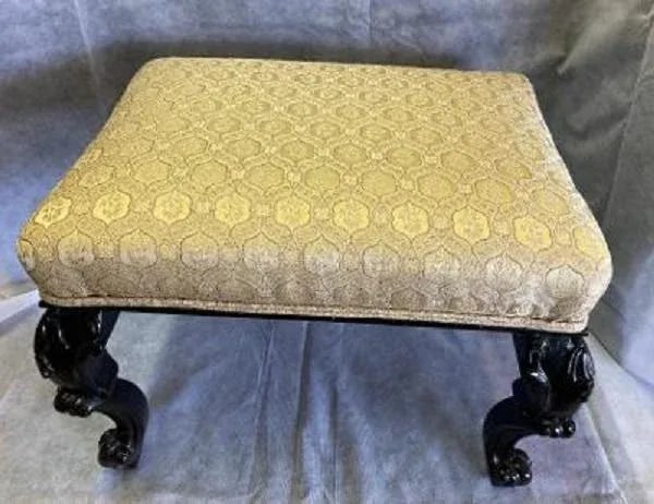 French Rosewood Upholstered Ebonized Stool- Circa 1850 - 3