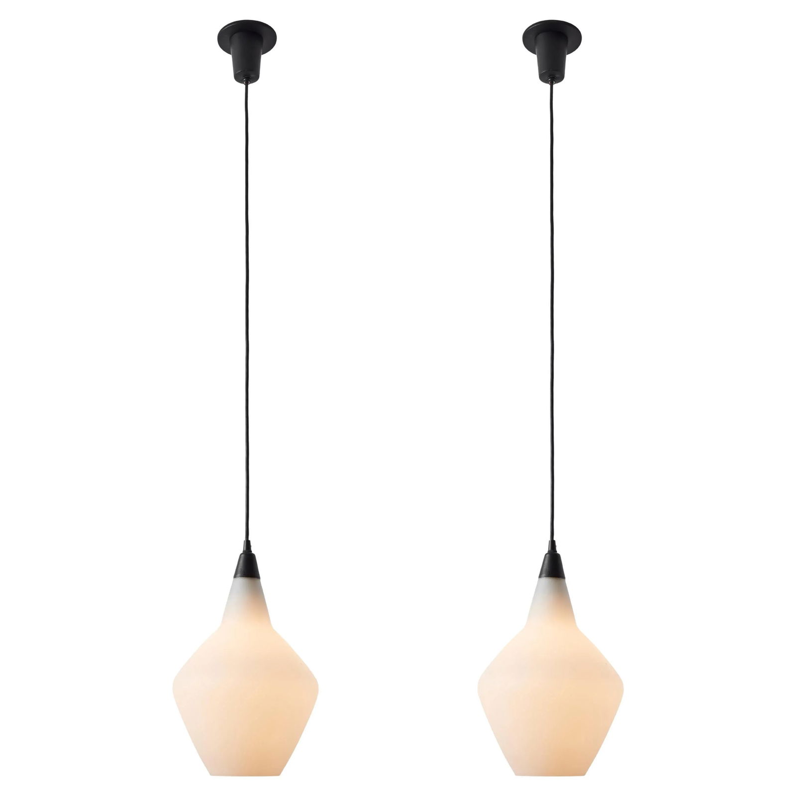 1950s Lisa Johansson-Pape Glass & Metal Ceiling Lamps - a Pair - 12