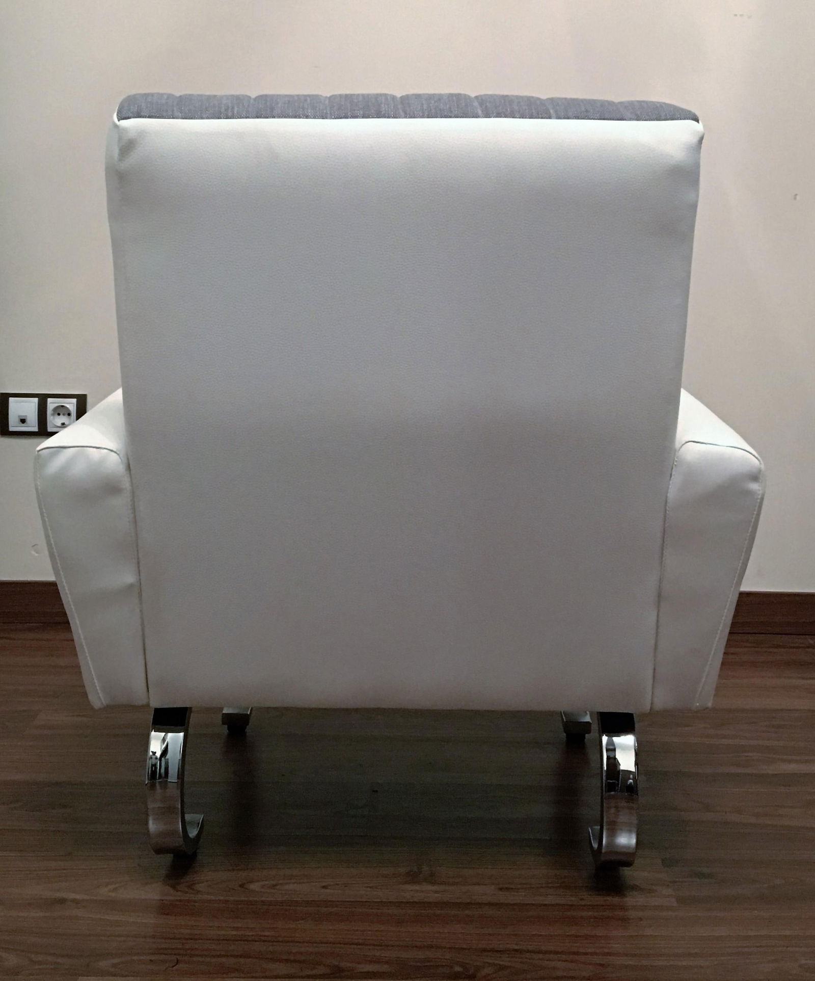 Mid-Century Exclusive Italian Armchairs With Curved Metal Base - a Pair - 6