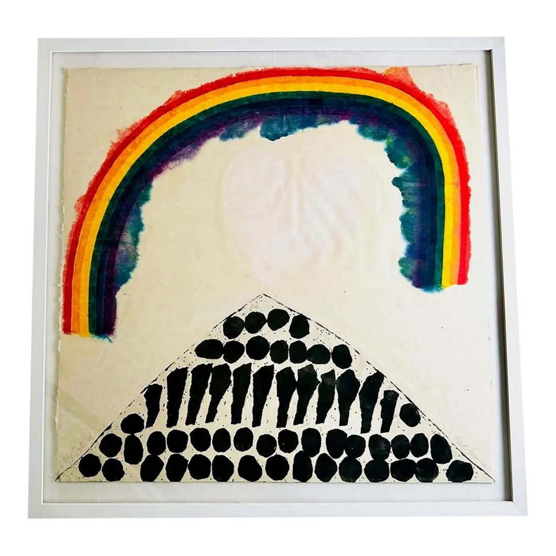 Original Signed Carol Summers "Untitled" Rainbow Woodcut, Framed: Rare Carol Summers, American (1925 - 2016) Color Woodcut on Paper "Untitled" Signed and Numbered 23/75. Acquired at an auction in 2020. Provenance: J. L. Hudson Gallery, Detroit, Michigan. Carol Summe