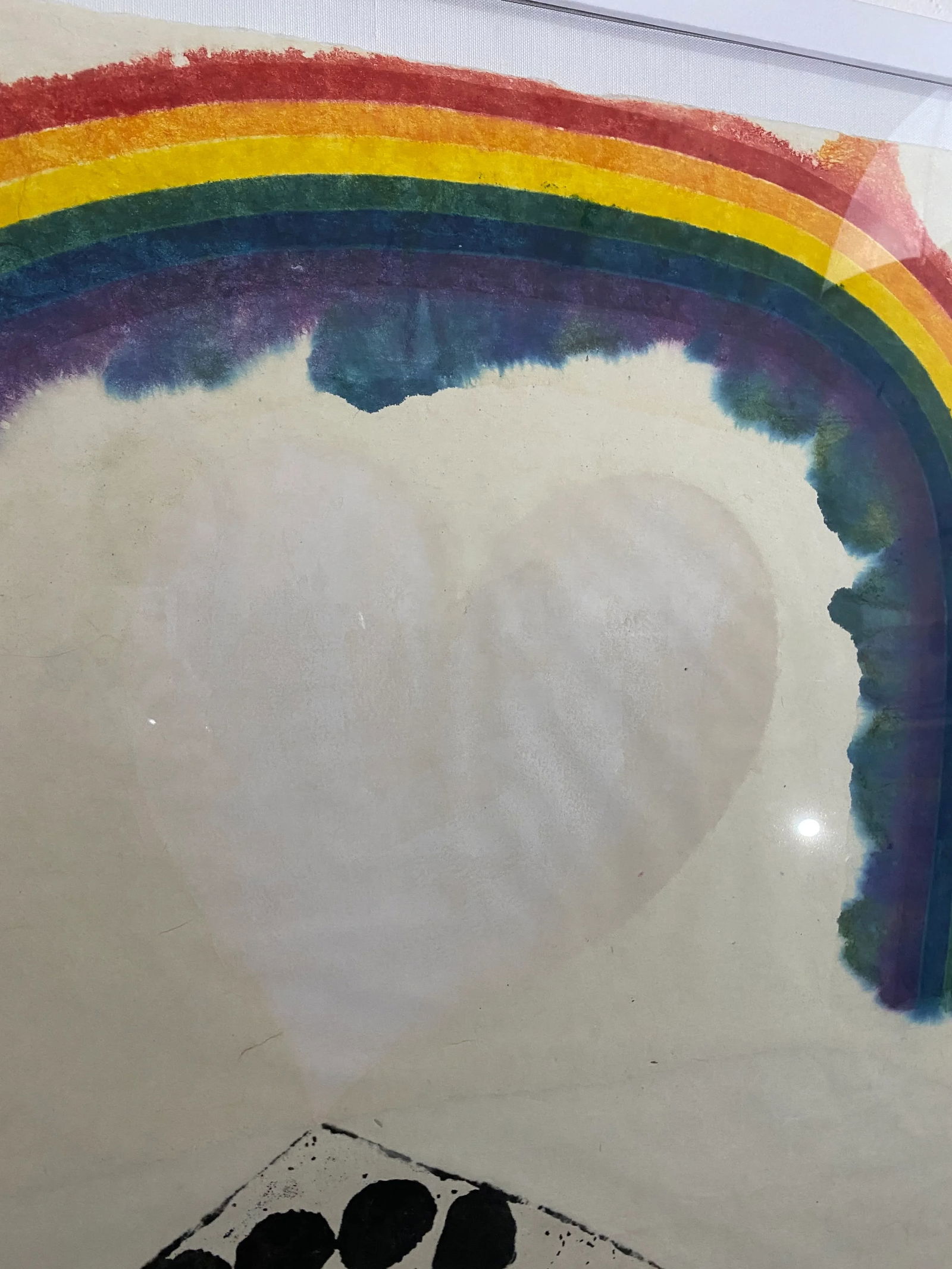 Original Signed Carol Summers "Untitled" Rainbow Woodcut, Framed - 5