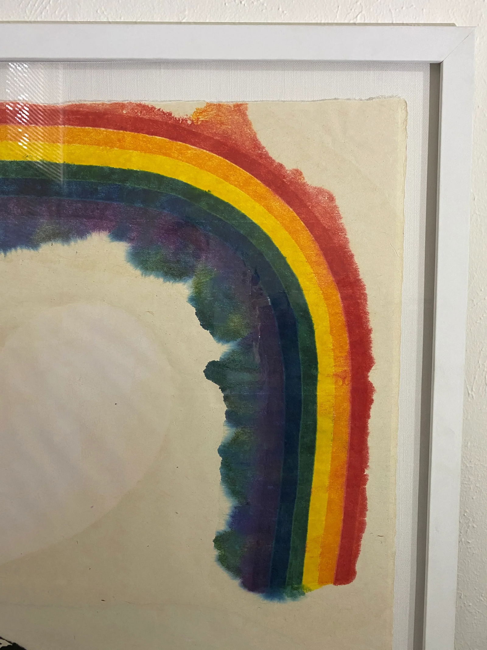 Original Signed Carol Summers "Untitled" Rainbow Woodcut, Framed - 6