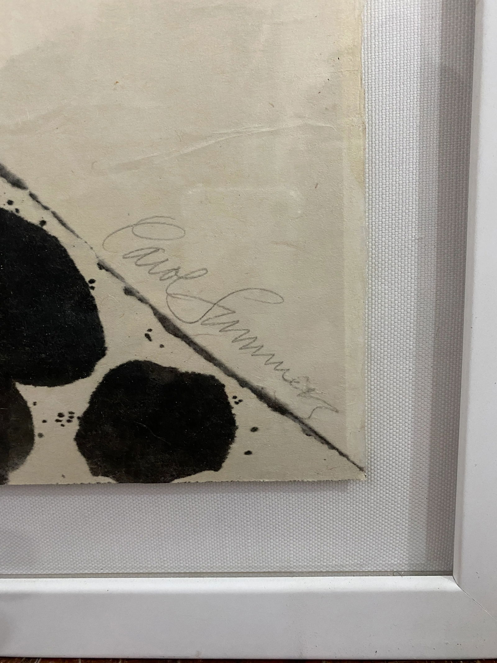 Original Signed Carol Summers "Untitled" Rainbow Woodcut, Framed - 8