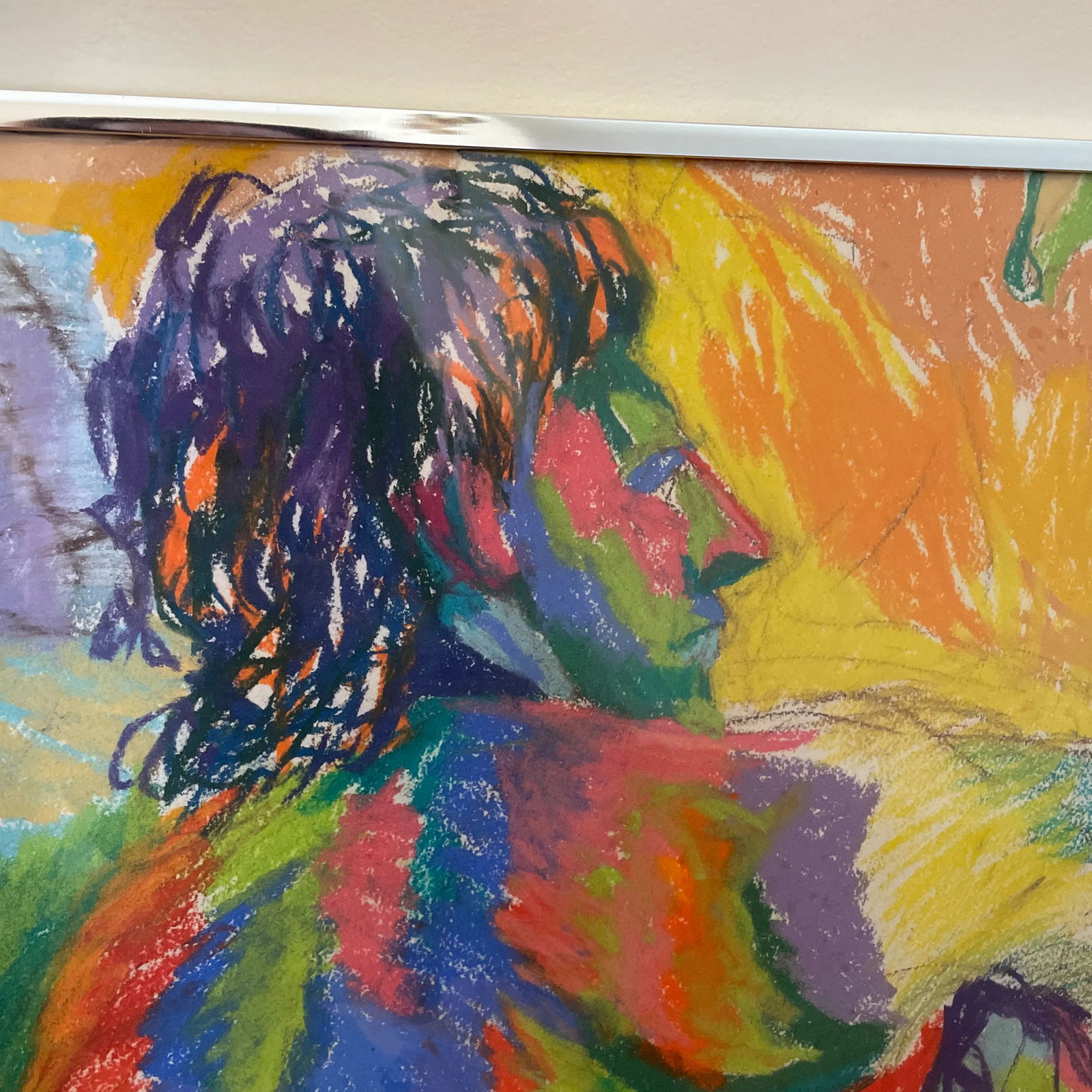 1960's Framed Abstract Pastel on Paper - 5