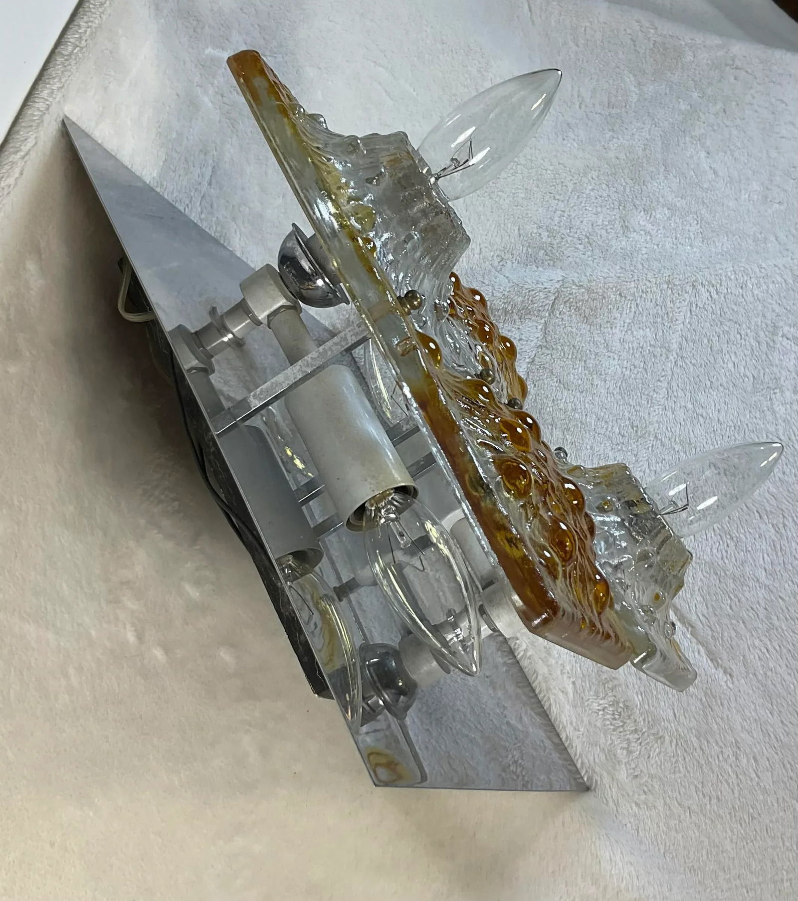 Italian Murano Glass Wall Sconce by Mazzega, Circa 1960's - 4