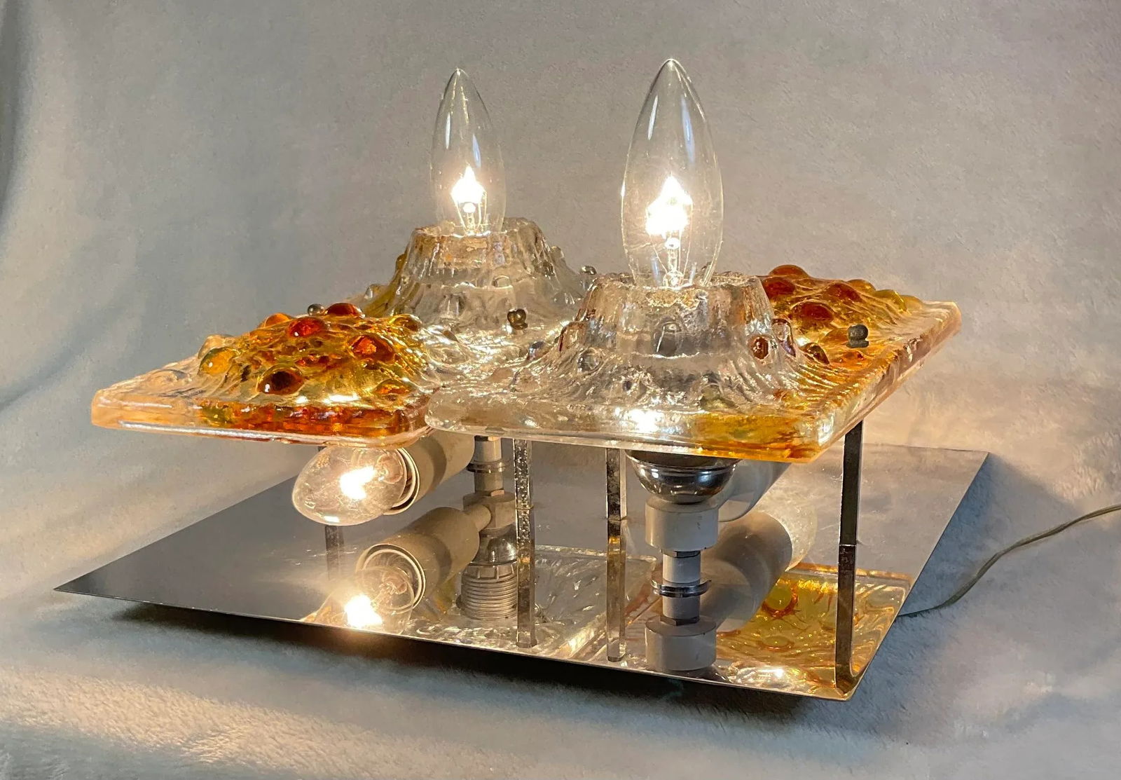 Italian Murano Glass Wall Sconce by Mazzega, Circa 1960's - 9