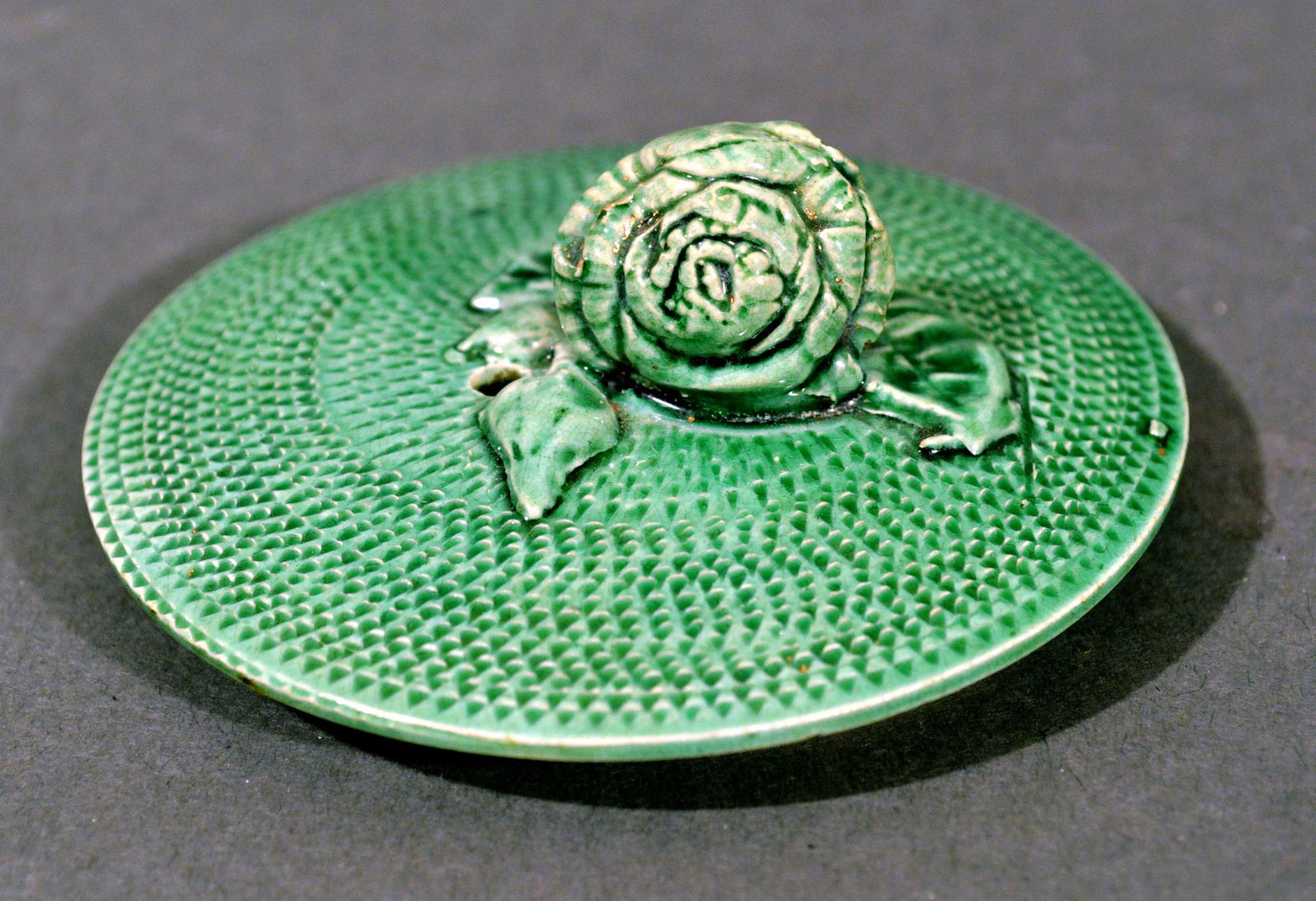 English Creamware Pottery Green Glazed Teapot & Cover, Swinton, Yorkshire - 5