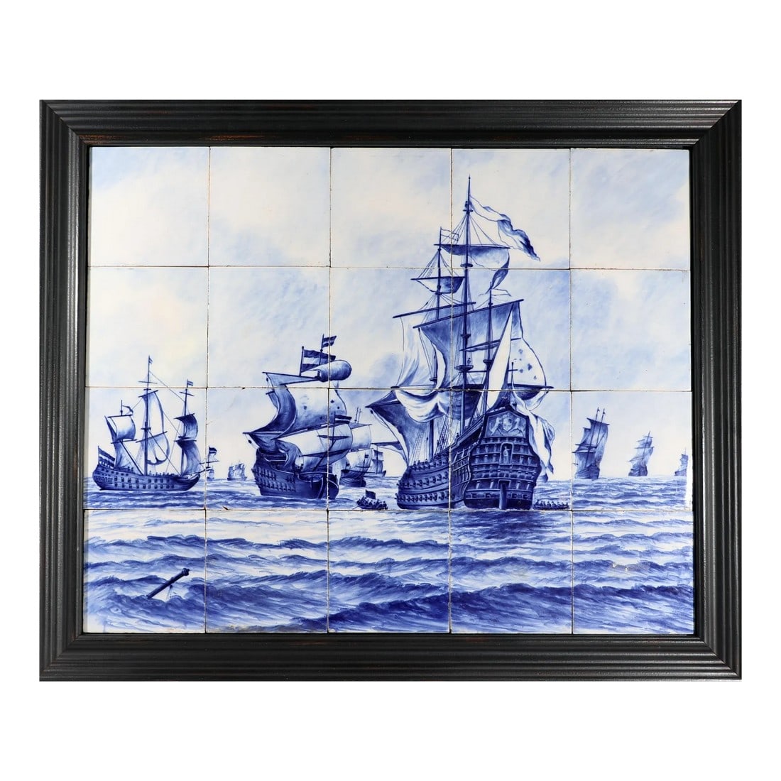 Dutch Delft Tile Large Picture of a Fleet of Ships (1 of 9)