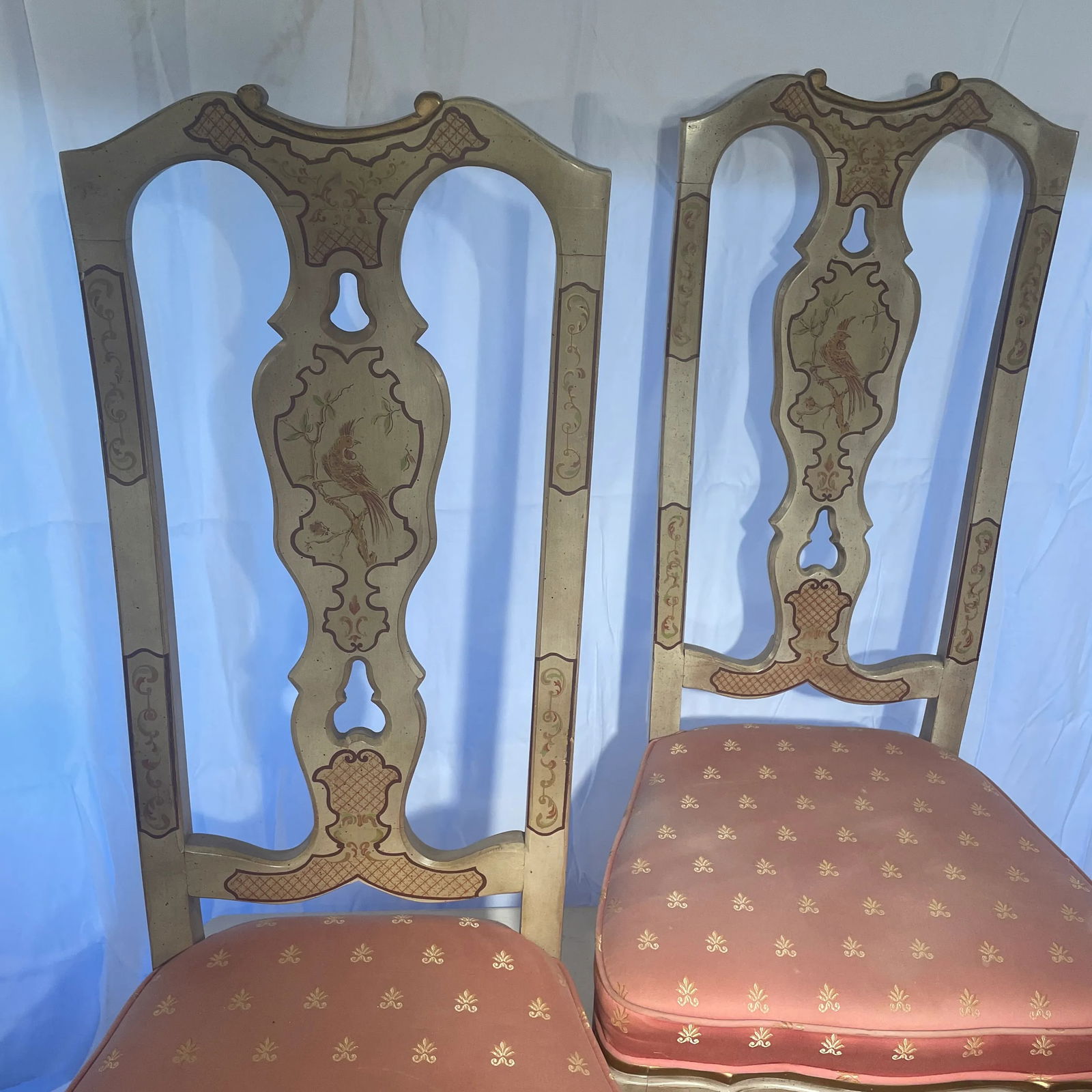 Mid 20th Century Pair of French Style Painted Chairs - 3