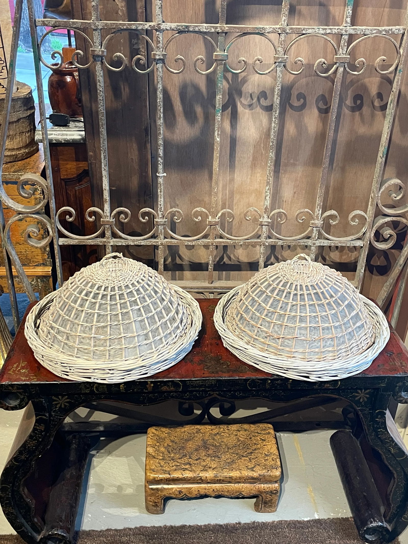 Pair of Fly Proof Woven Trays With Lids - 9