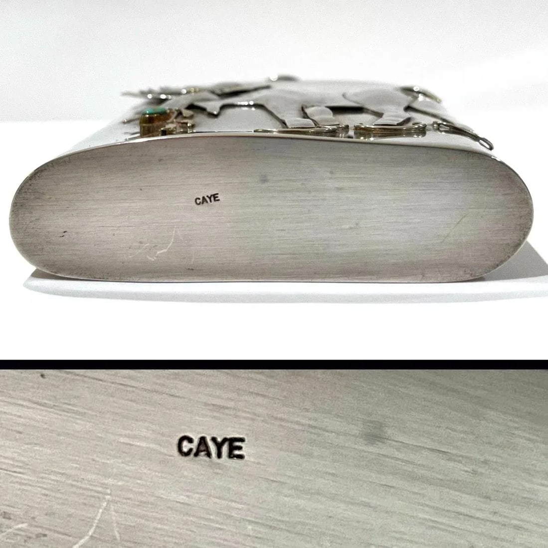 Montana Moose Hand-Forged Sterling Silver and Diamond Flask by Carol Helvey-Woolsey - 11