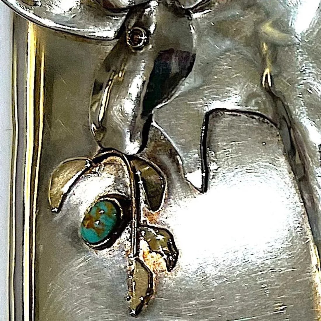 Montana Moose Hand-Forged Sterling Silver and Diamond Flask by Carol Helvey-Woolsey - 5