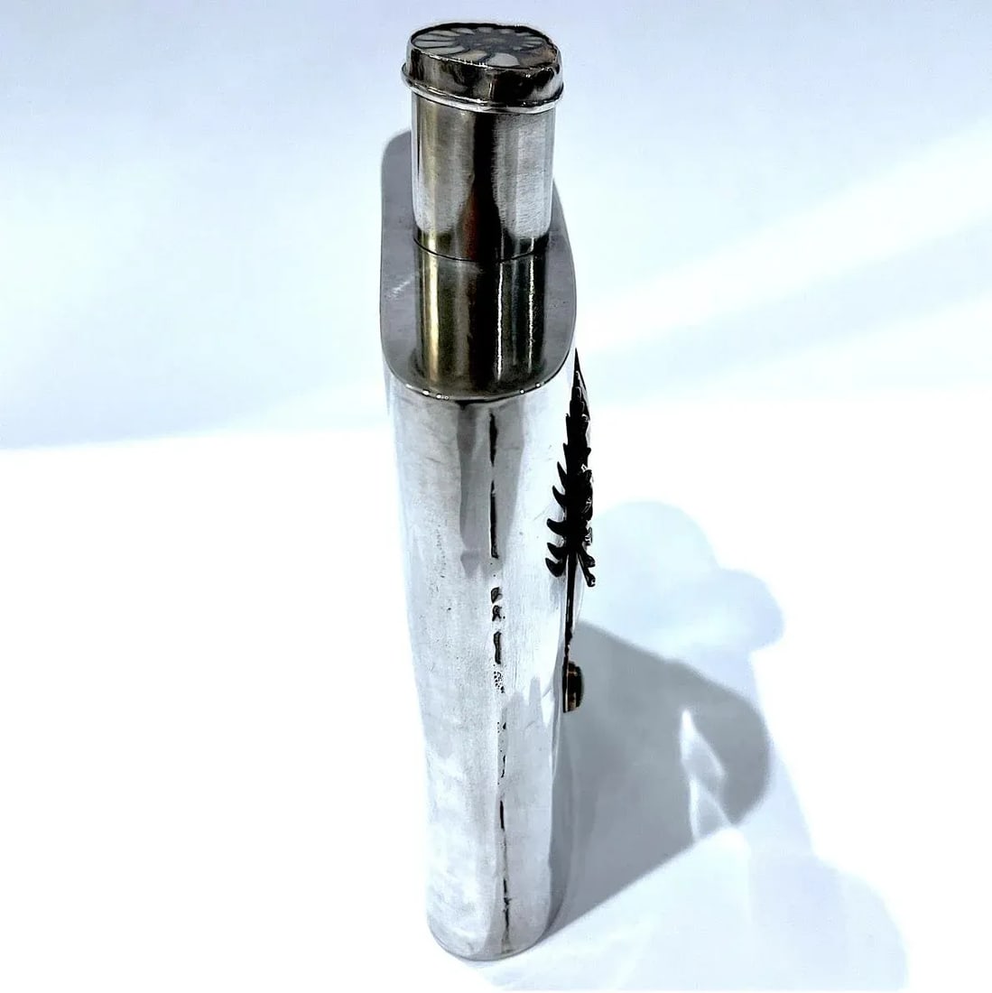 Montana Moose Hand-Forged Sterling Silver and Diamond Flask by Carol Helvey-Woolsey - 7