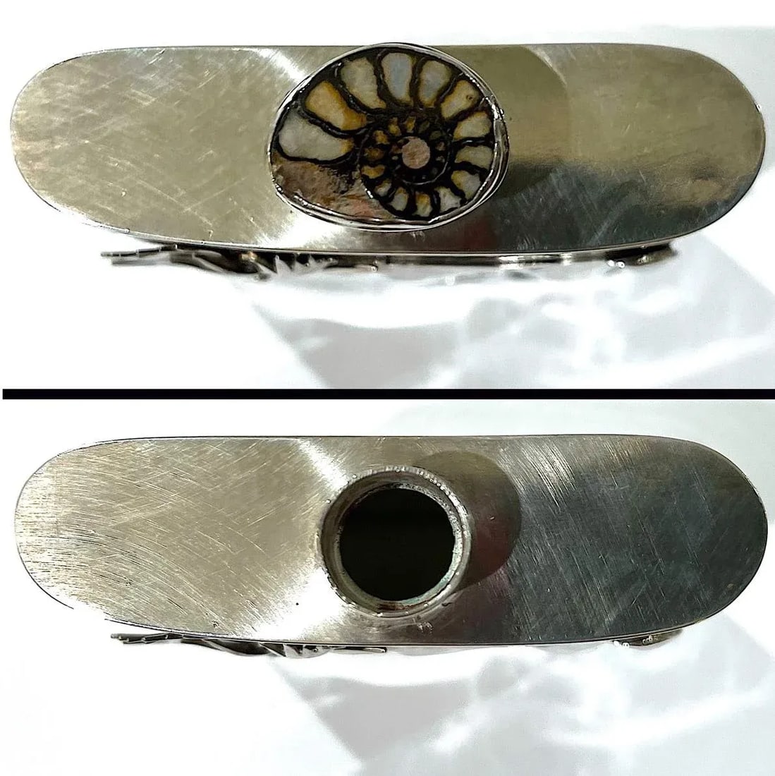 Montana Moose Hand-Forged Sterling Silver and Diamond Flask by Carol Helvey-Woolsey - 9