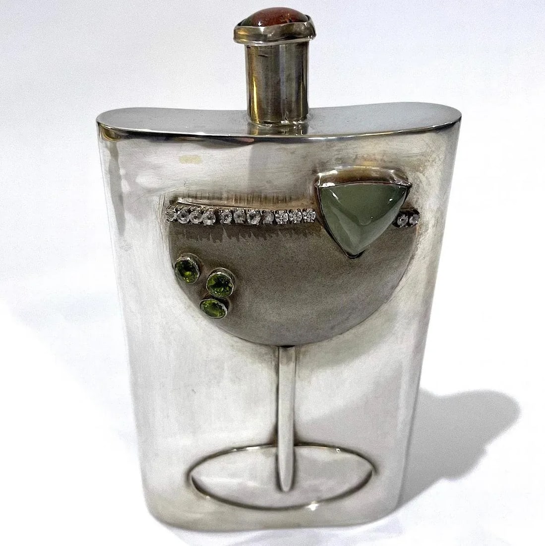 Montana Margarita Sterling Silver and Gemstone Flask by Carol Helvey-Woolsey - 13