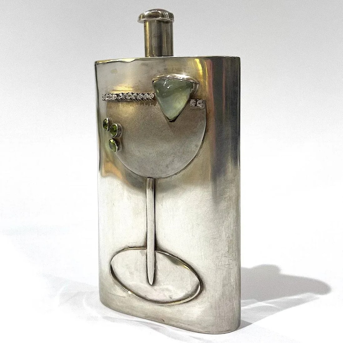 Montana Margarita Sterling Silver and Gemstone Flask by Carol Helvey-Woolsey - 2