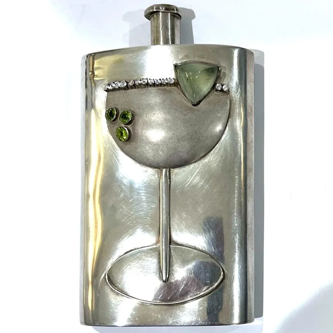 Montana Margarita Sterling Silver and Gemstone Flask by Carol Helvey-Woolsey - 3
