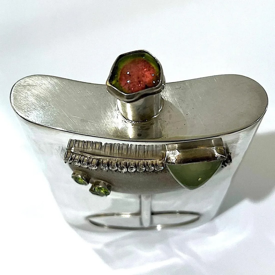 Montana Margarita Sterling Silver and Gemstone Flask by Carol Helvey-Woolsey - 9
