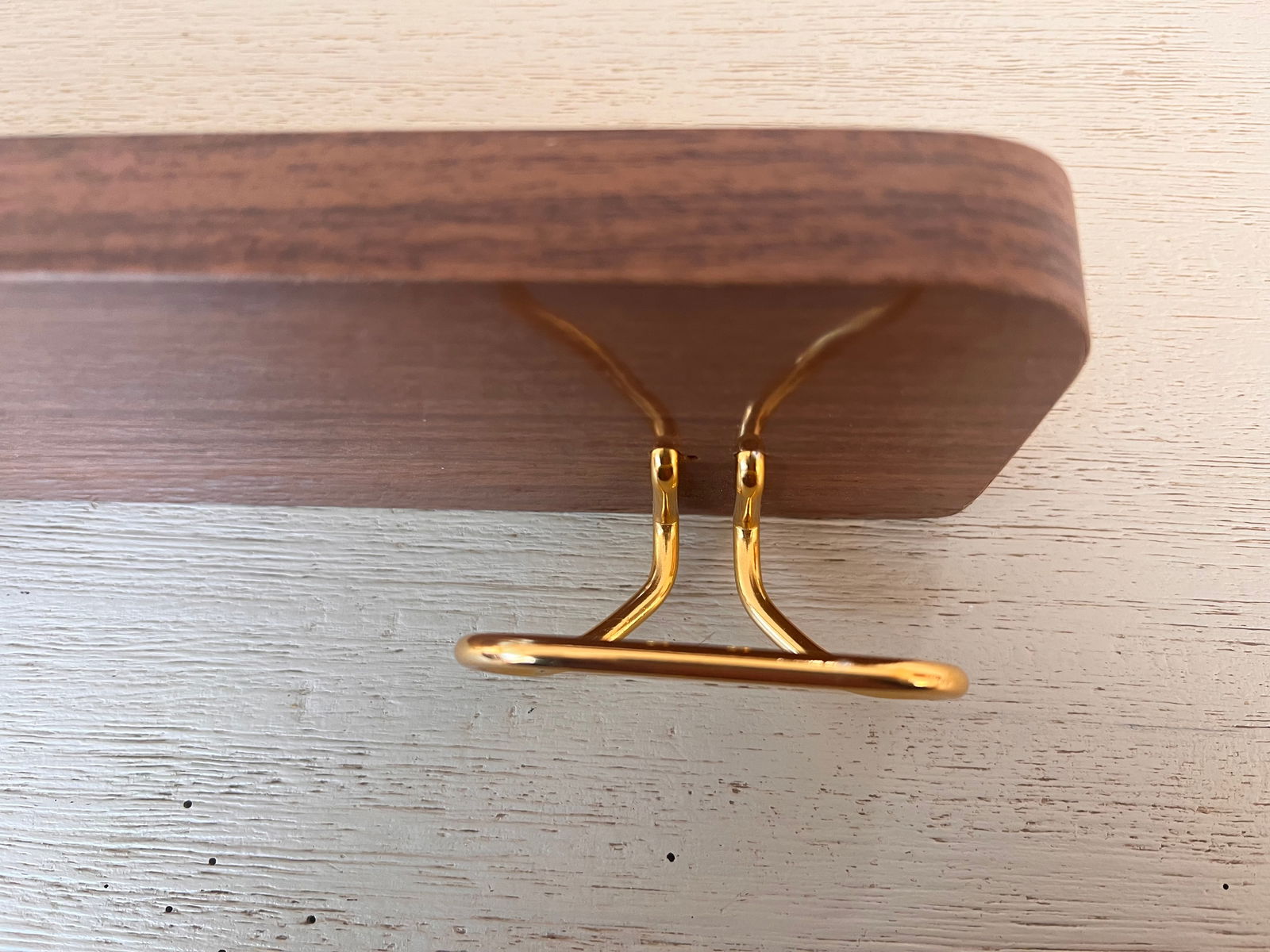 Italian, Mid-Century Modern Wood and Brass Wall Coat Hanger, 1960s - 8