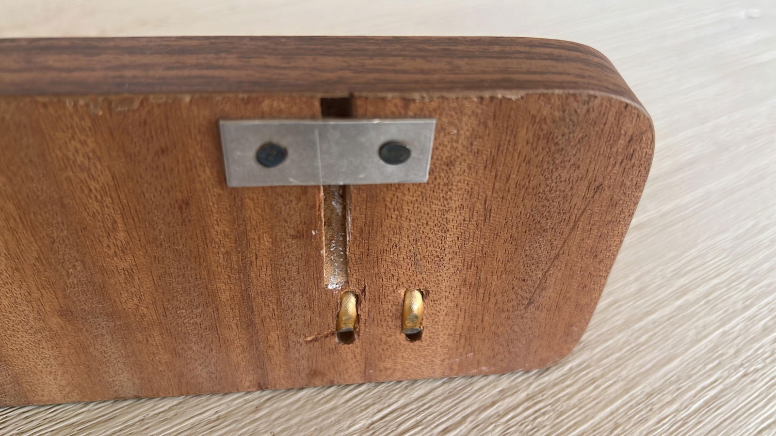 Italian, Mid-Century Modern Wood and Brass Wall Coat Hanger, 1960s - 9