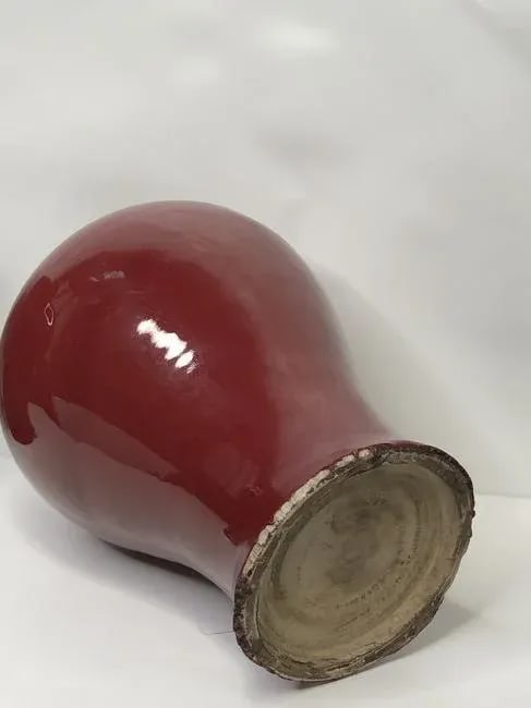 A Pair of Antique Red Chinese Meiping With Fire Glaze - 5