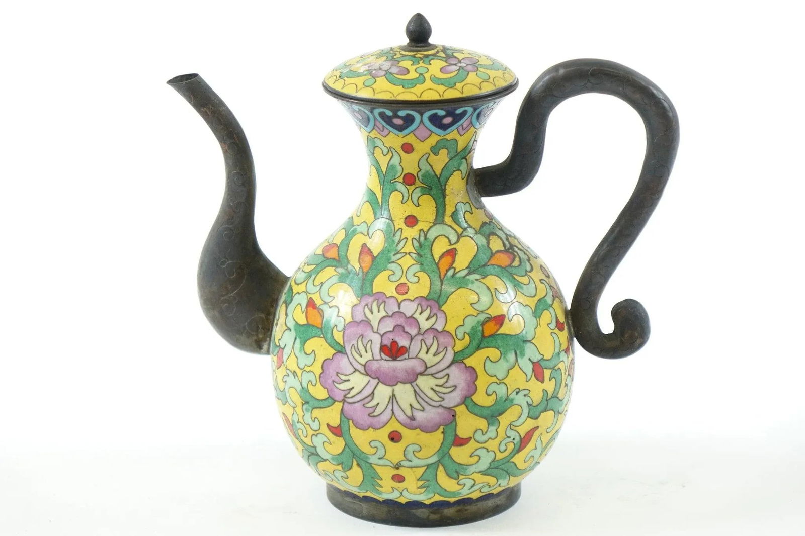 Antique Chinese Cloisonne Teapot - 5