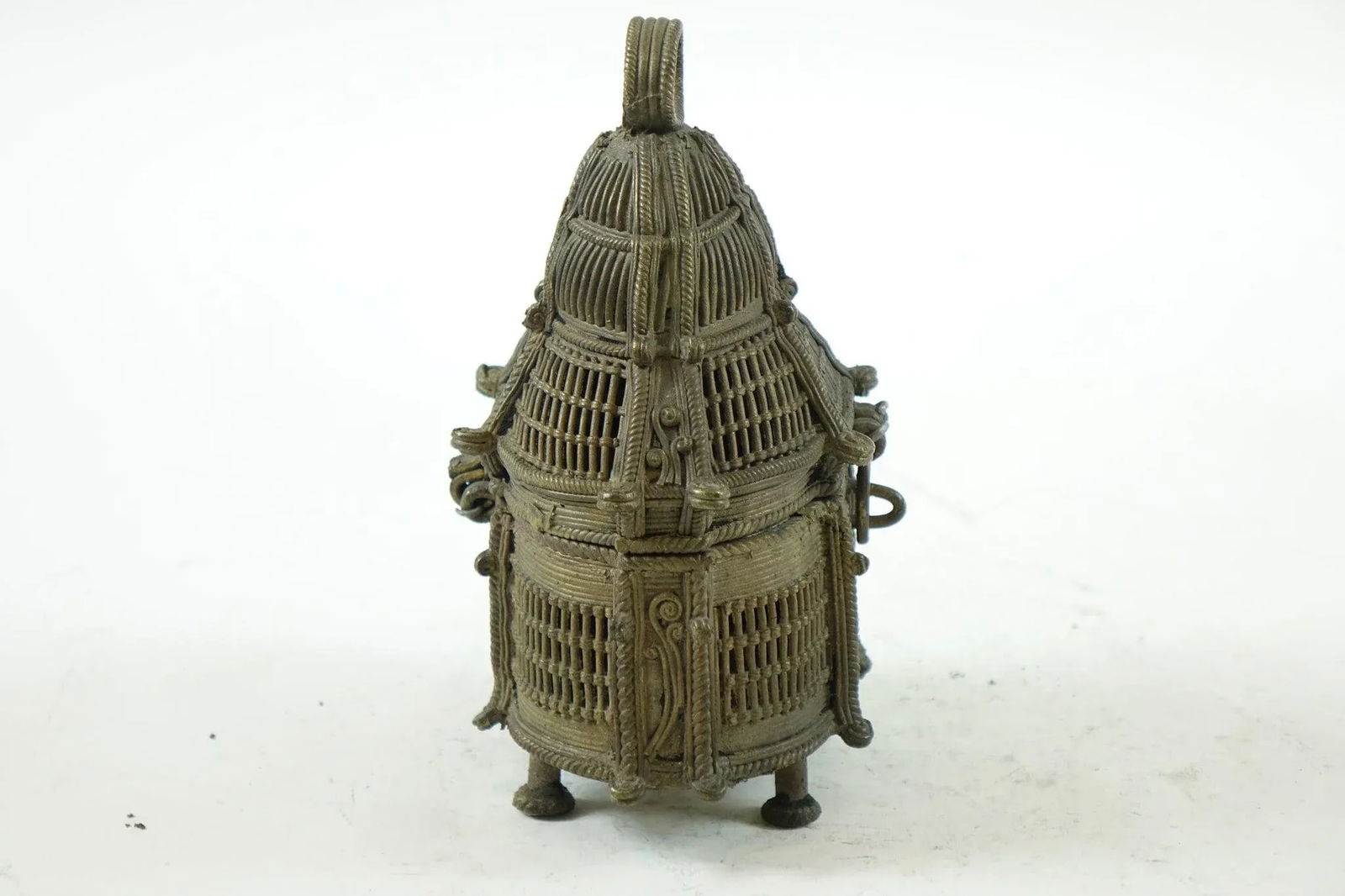 Antique Bronze Far East Covered Basket - 3