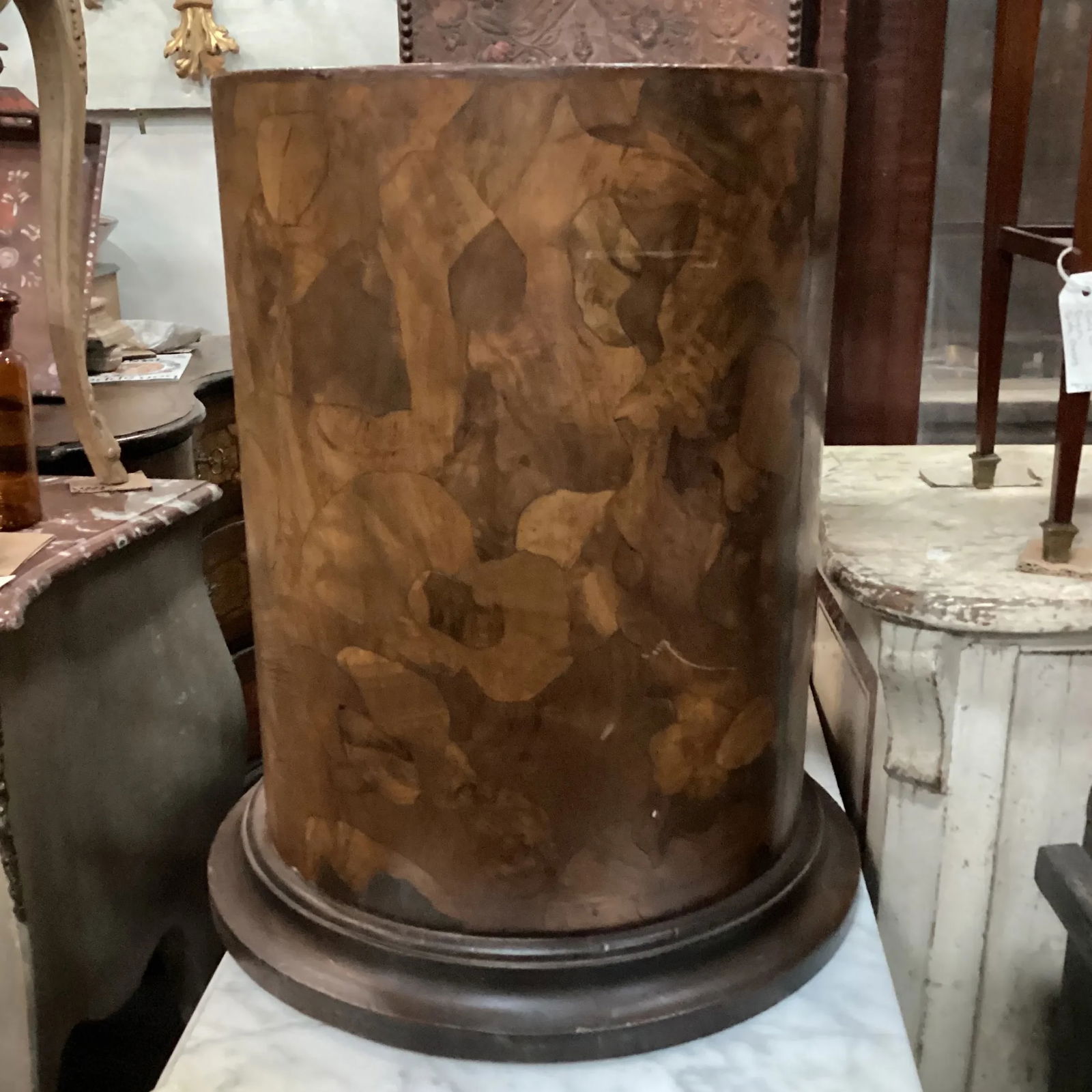 Mid 20th Century Short Solid Wood Veneer Column - 8