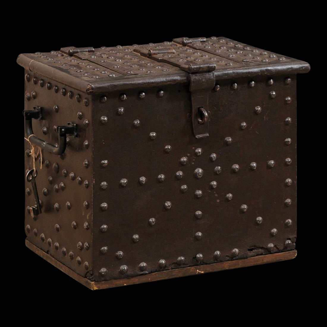 18th Century Iron Clad Wood Strong box, Spain - 8