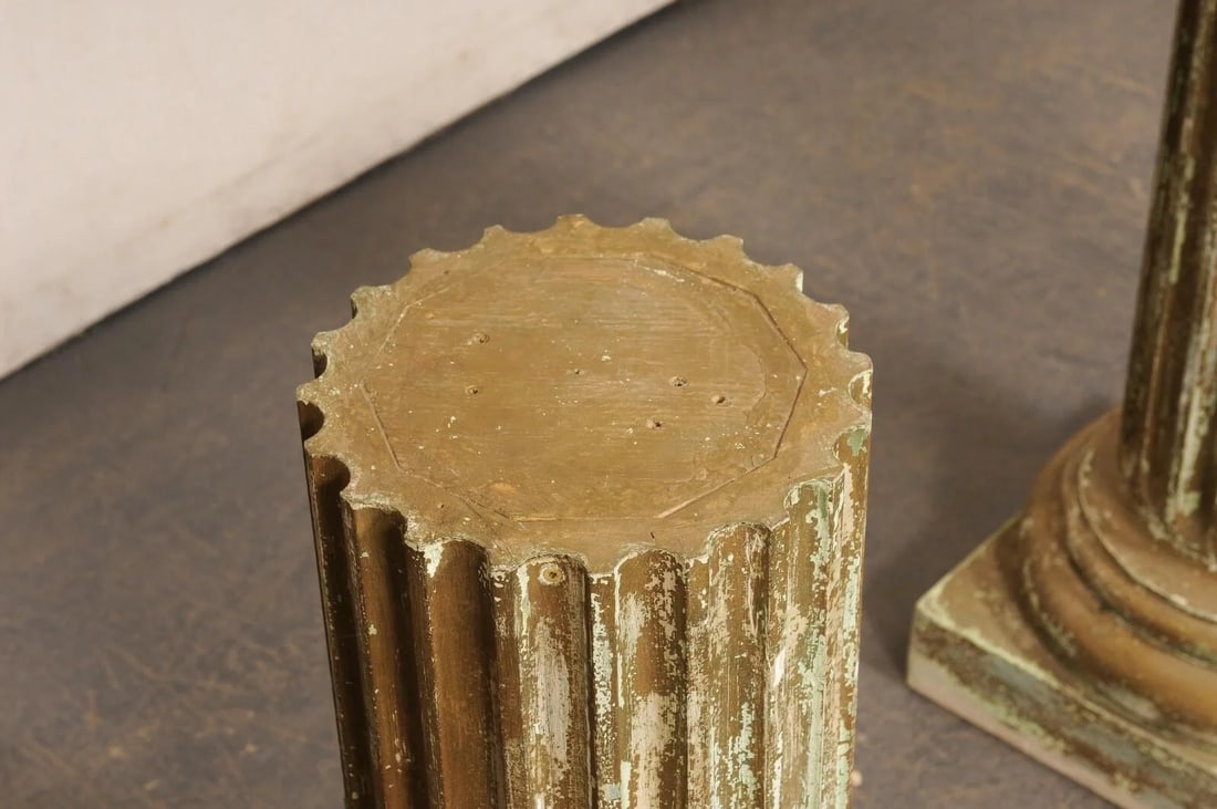 Mid 20th Century Fluted Column Pedestals - a Pair - 8