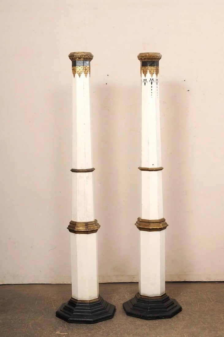 Pair Spanish Tall Architectural Columns - 7