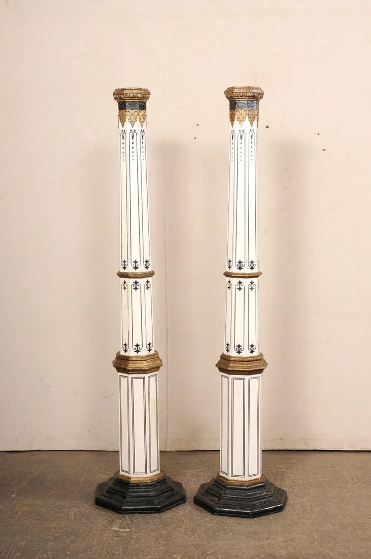Spanish Tall Pair of Early 20th Century Columns - 5