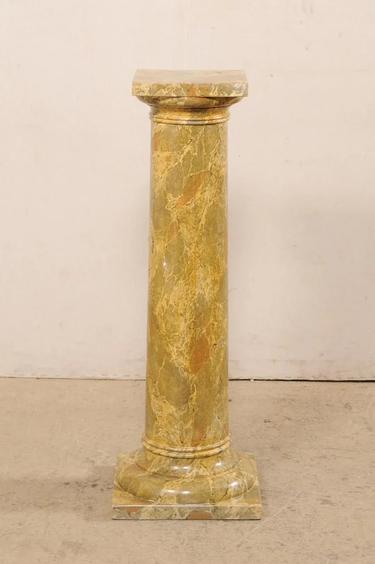 Mid 20th Century French Faux-Marble Painted Column Pedestal - 5