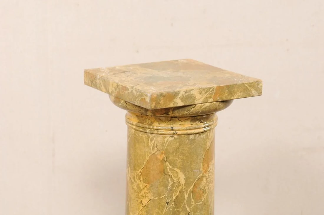 Mid 20th Century French Faux-Marble Painted Column Pedestal - 7