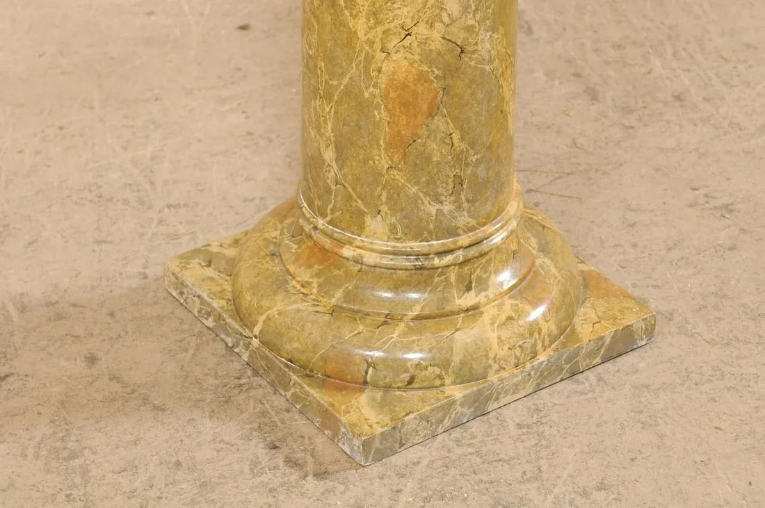 Mid 20th Century French Faux-Marble Painted Column Pedestal - 8
