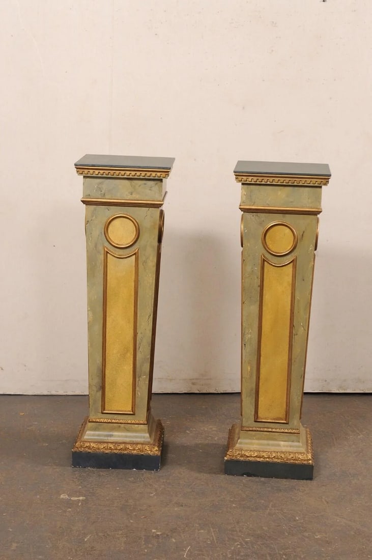 Mid 20th Century Italian Faux-Marble Column Pedestals – A Pair - 11