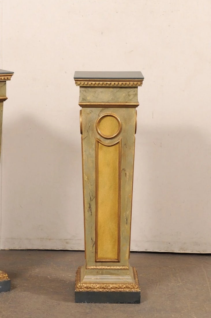 Mid 20th Century Italian Faux-Marble Column Pedestals – A Pair - 5