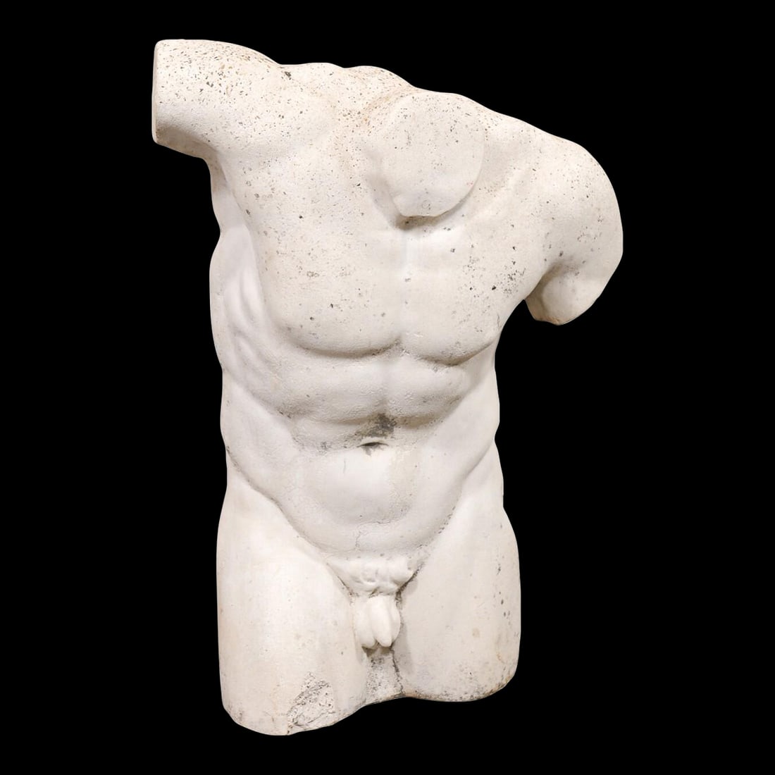 Mid 20th Century French Cast-Stone Nude Male Torso Statue - 8