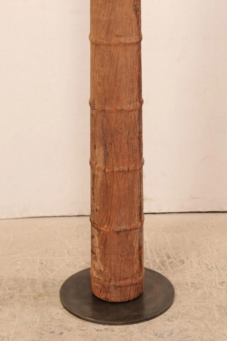 19th Century British Colonial Carved Wood Column on Stand - 10