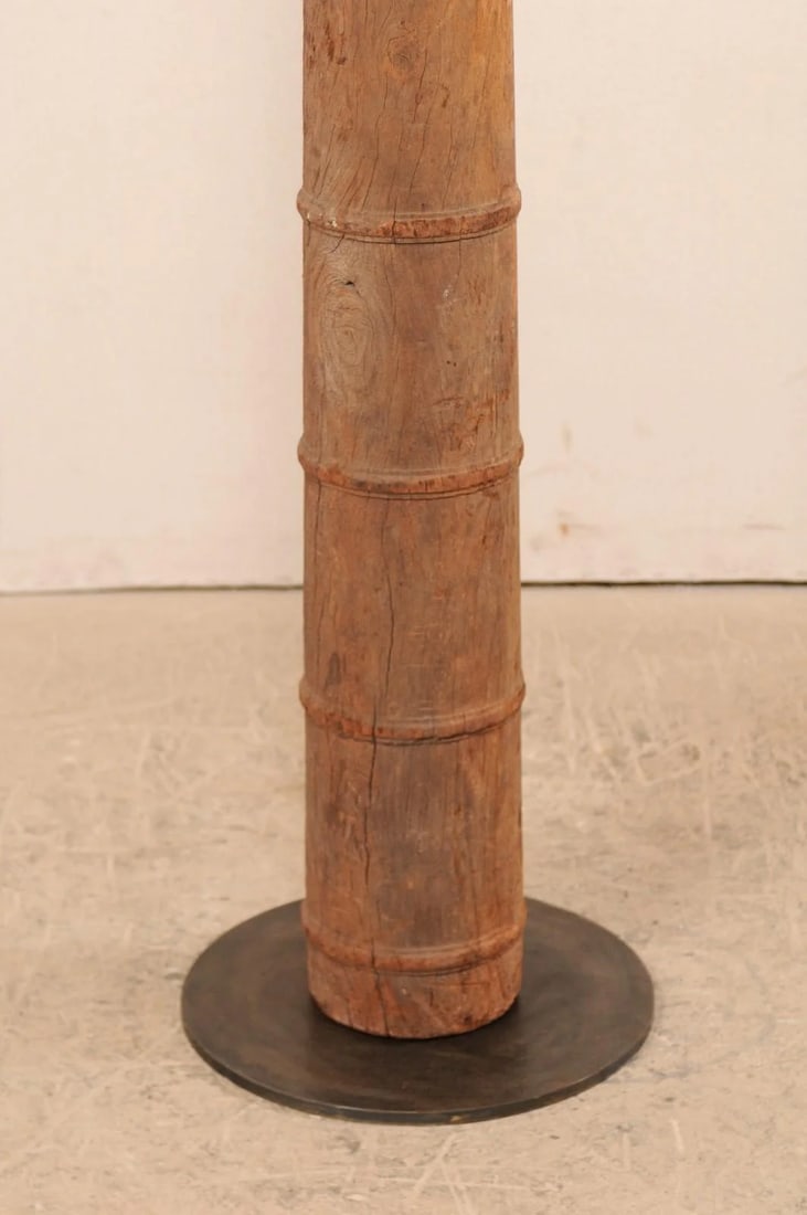 19th Century British Colonial Carved Wood Column on Stand - 8