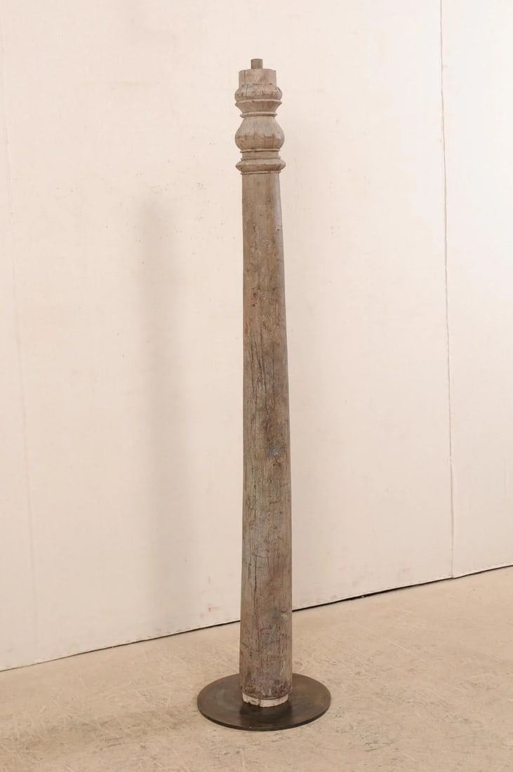 19th Century British Colonial Tapered Wood Column on Stand - 2