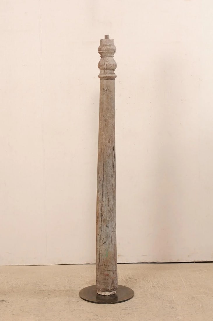 19th Century British Colonial Tapered Wood Column on Stand - 9