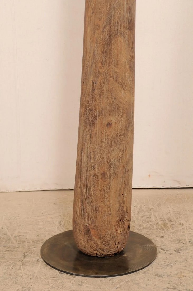19th Century British Colonial Carved Wood Column on Stand - 4