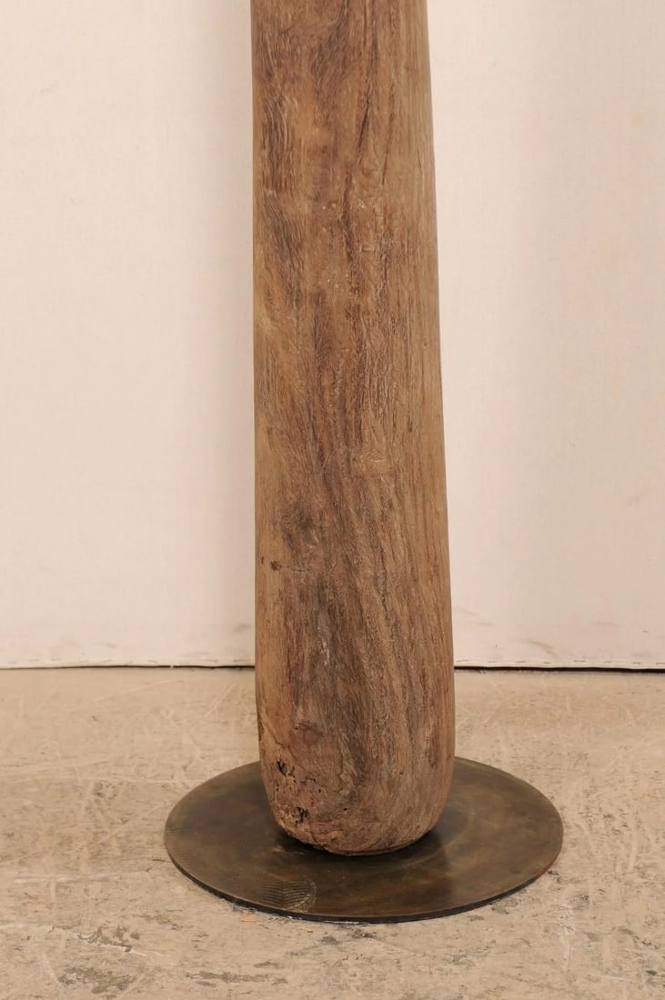 19th Century British Colonial Carved Wood Column on Stand - 6