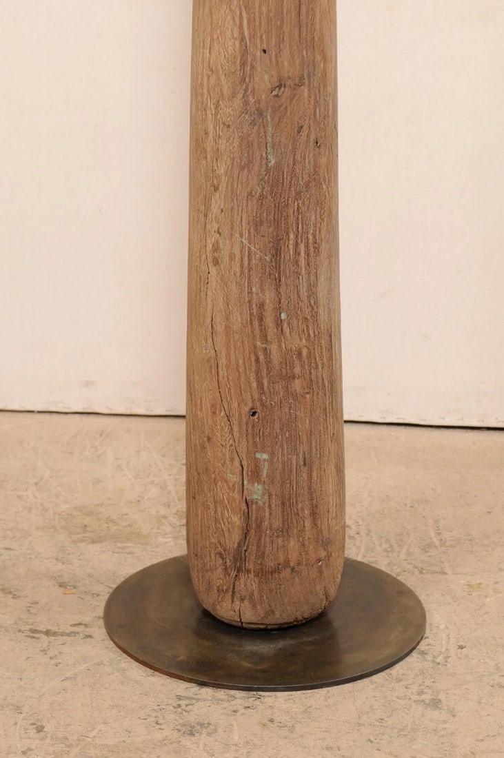 19th Century British Colonial Carved Wood Column on Stand - 7