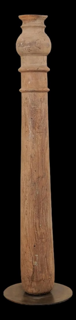 19th Century British Colonial Carved Wood Column on Stand - 9